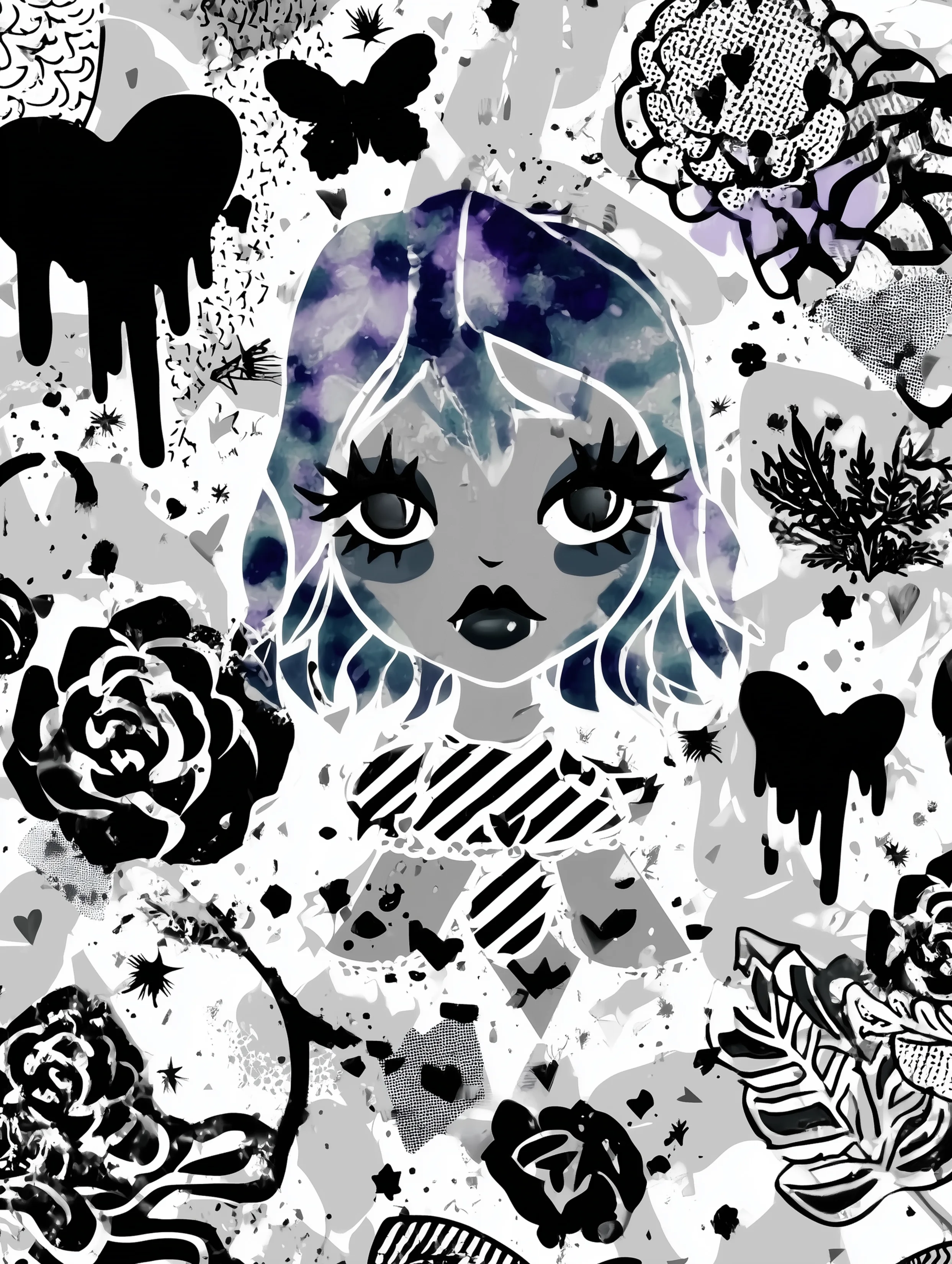 Free printable vampire coloring page for adults featuring a vampire with melting hearts